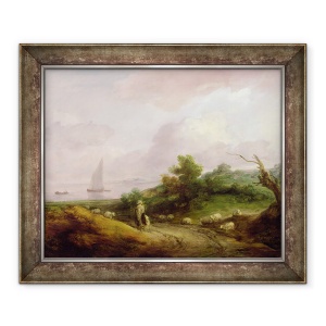 Tablou inramat - Thomas Gainsborough - Peisaj de coasta cu un pastor si turma lui, 50 x 60 cm