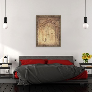Tablou inramat - Thomas Girtin - Catedrala Sfantul Alban, Hertfordshire, 60 x 80 cm - Img 3