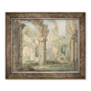 Tablou inramat - Thomas Girtin - Insula Sfanta Cuthbert, 50 x 60 cm