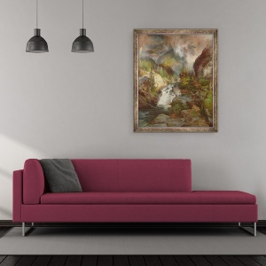 Tablou inramat - Thomas Moran - Copiii Muntelui, 50 x 60 cm - Img 2