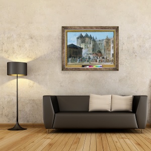 Tablou inramat - Thomas Naudet - Place de lApport-Paris in fata Grand Chatelet, 70 x 90 cm - Img 2