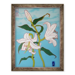Tablou inramat - Timothy Nathan Joel - Crin alb pe fundal albastru, 2010, 70 x 90 cm