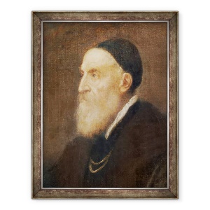 Tablou inramat - Titian - Autoportret detaliu al capului, 60 x 80 cm