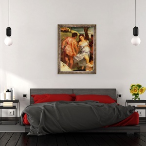 Tablou inramat - Titian - The Bacchanal, 70 x 90 cm - Img 3