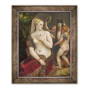 Tablou inramat - Titian - Venus cu oglinda, 70 x 85 cm
