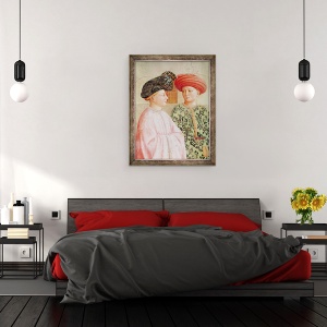 Tablou inramat - Tommaso Masolino da Panicale - Detaliu al figurilor din spatele Sfantului Petru, de la ridicarea Tabitha, 70 x 90 cm - Img 3