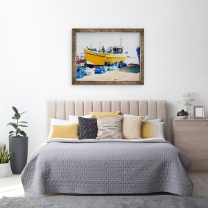 Tablou inramat - Tony Fandino - Barci de pescuit pe plaja din Hastings III, 70 x 90 cm - Img 3
