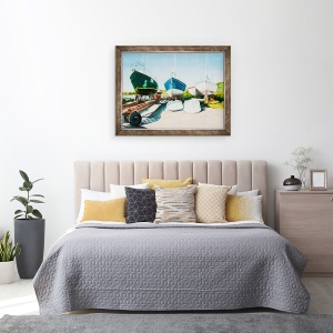 Tablou inramat - Tony Fandino - Barci la Skiathos IV, 70 x 90 cm - Img 3