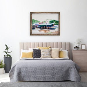 Tablou inramat - Tony Fandino - Barci la Skiathos VII, 60 x 80 cm - Img 3