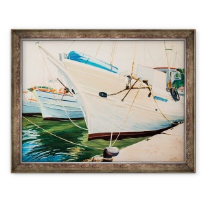 Tablou inramat - Tony Fandino - Barci la Skopelos IX, 70 x 90 cm