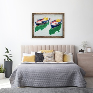 Tablou inramat - Tony Fandino - Barci la Skopelos X, 70 x 90 cm - Img 3