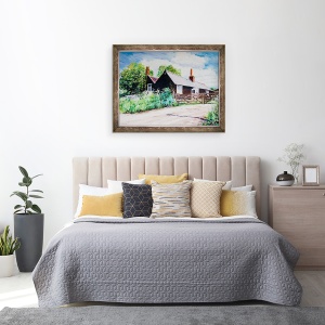 Tablou inramat - Tony Fandino - Poarta si case in Chislehurst, 70 x 90 cm - Img 3