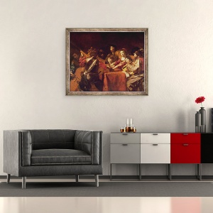 Tablou inramat - Valentin de Boulogne - Concert cu opt persoane, 70 x 85 cm - Img 2