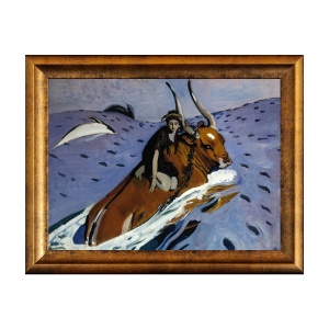 Tablou Inramat - Valentin Serov - The rape of Europa, Rama Auriu 30 x 40 cm