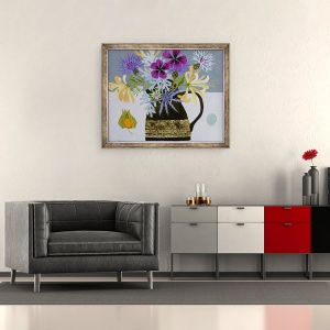 Tablou inramat - Vanessa Bowman - Gradina Flori in Ulcior Gresie, 50 x 60 cm - Img 2