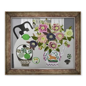 Tablou inramat - Vanessa Bowman - Hellebores si Birdseggs, 70 x 85 cm