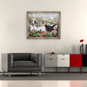 Tablou inramat - Vanessa Bowman - Mierla si bisericesti, 50 x 60 cm - Img 2