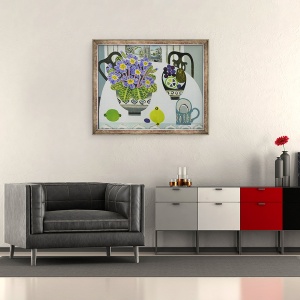 Tablou inramat - Vanessa Bowman - Zebra Primula si Lamaie, 50 x 60 cm - Img 2