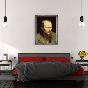 Tablou inramat - Vasili Grigorevich Perov - Portretul lui Fiodor Dostoievski 1821-81 1872 ulei pe panza, 60 x 80 cm - Img 3