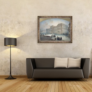 Tablou inramat - Vasili Semenovich Sadovnikov - Vedere la Palatul Mariinsky in timpul iernii, 70 x 90 cm - Img 2