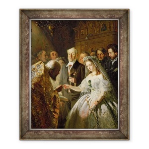 Tablou inramat - Vasili Vladimirovits Pukirev - Casatoria inegala, 50 x 60 cm