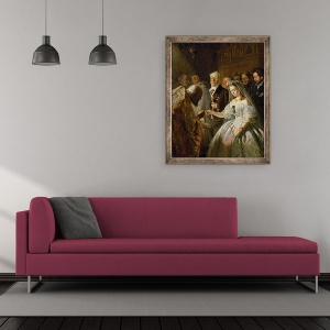 Tablou inramat - Vasili Vladimirovits Pukirev - Casatoria inegala, 50 x 60 cm - Img 2