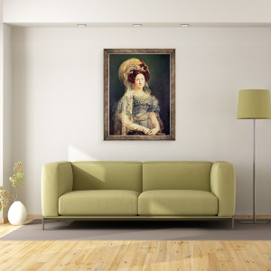 Tablou inramat - Vicente Lopez y Portana - Maria Christina de Bourbon-Sicile 1806-78 Regina Spaniei, 70 x 90 cm - Img 2