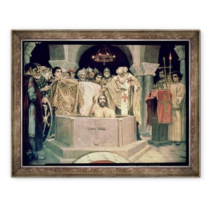 Tablou inramat - Victor Mikhailovich Vasnetsov - Botezul Marelui Duce Vladimir c.956-1015, 70 x 90 cm