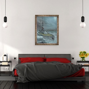Tablou inramat - Vincent Alexander Booth - SMS Friedrich der Grosse la Iutlanda 1916, 2016, 60 x 80 cm - Img 3