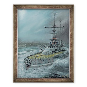 Tablou inramat - Vincent Alexander Booth - SMS Friedrich der Grosse la Iutlanda 1916, 2016, 70 x 90 cm