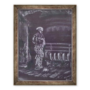 Tablou inramat - Vincent Alexander Booth - Statuie cu semineu la lumina lumanarilor, 1997, 70 x 90 cm
