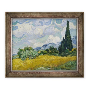 Tablou inramat - Vincent van Gogh - Camp de grau cu chiparos, 50 x 60 cm