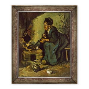 Tablou inramat - Vincent van Gogh - Femeie taraneasca gatit de un semineu, 50 x 60 cm