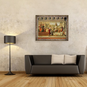 Tablou inramat - Vittore Carpaccio - Sfantul Gheorghe Botezand neamurile, 70 x 90 cm - Img 2