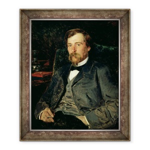 Tablou inramat - Vladimir Egorovic Makovsky - Portretul Artistului Illarion Mihailovici Pryanishikov 1840-94, 70 x 85 cm