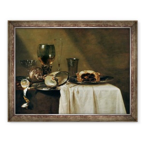 Tablou inramat - Willem Claesz Heda - Tarta cu coacaze negre, 70 x 90 cm