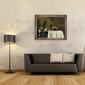 Tablou inramat - Willem Claesz Heda - Tarta cu coacaze negre, 70 x 90 cm - Img 2