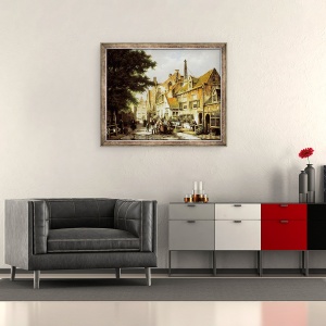 Tablou inramat - Willem Koekkoek - Scene Street, 50 x 60 cm - Img 2