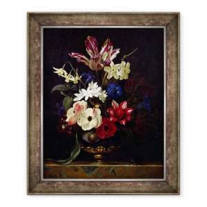 Tablou inramat - Willem van Aelst - Natura moarta cu flori, 50 x 60 cm