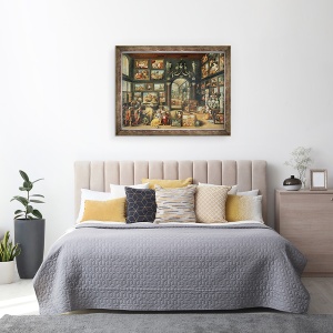 Tablou inramat - Willem van II Haecht - Studioul Apelles, 60 x 80 cm - Img 3