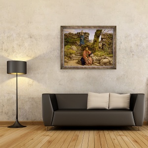 Tablou inramat - William Dyce - Femeia din Samaria, 70 x 90 cm - Img 2