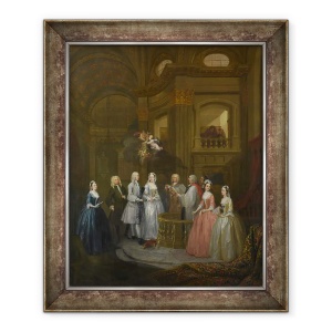 Tablou inramat - William Hogarth - Nunta lui Stephen Beckingham si Mary Cox, 50 x 60 cm