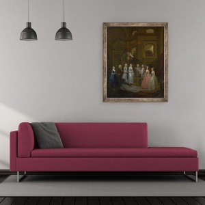 Tablou inramat - William Hogarth - Nunta lui Stephen Beckingham si Mary Cox, 50 x 60 cm - Img 2