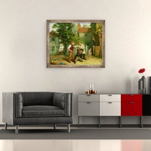 Tablou inramat - William III Bromley - Gata de lupta, 50 x 60 cm - Img 2