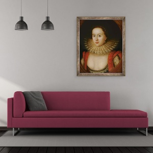 Tablou inramat - William Larkin - Portret De Frances Howard 1590-1632 Contesa De Somerset, 50 x 60 cm - Img 2