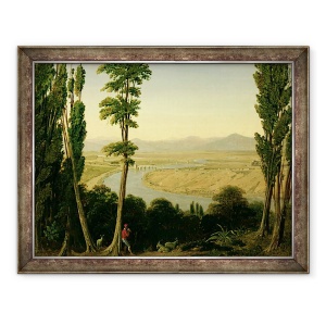 Tablou inramat - William Linton - O vedere a Tibrului si Campagna romana de la Monte Mario, 70 x 90 cm