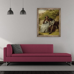 Tablou inramat - William Powell Frith - indragostitii, 50 x 60 cm - Img 2