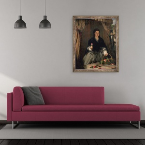 Tablou inramat - William Powell Frith - Vanzatorul de flori, 50 x 60 cm - Img 2