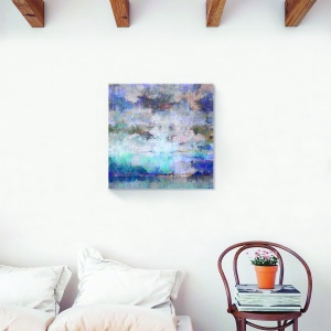 Tablou canvas abstract modern în nuanțe de albastru cer 60x60 cm