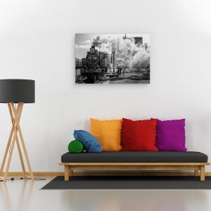 Tablou canvas - Abur, Strada, Abur, Fum, Motor, Locomotiva, 40 x 60 cm - Img 2